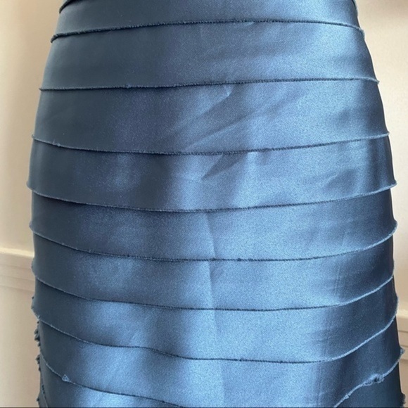 BCBGMaxAzria • Blue Tiered Beaded Neckline Cocktail Dress - Picture 5 of 8